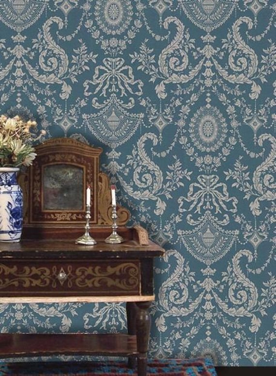 1:12 Dollhouse Miniature WALLPAPER, Mary Elizabeth, Scale One Inch
