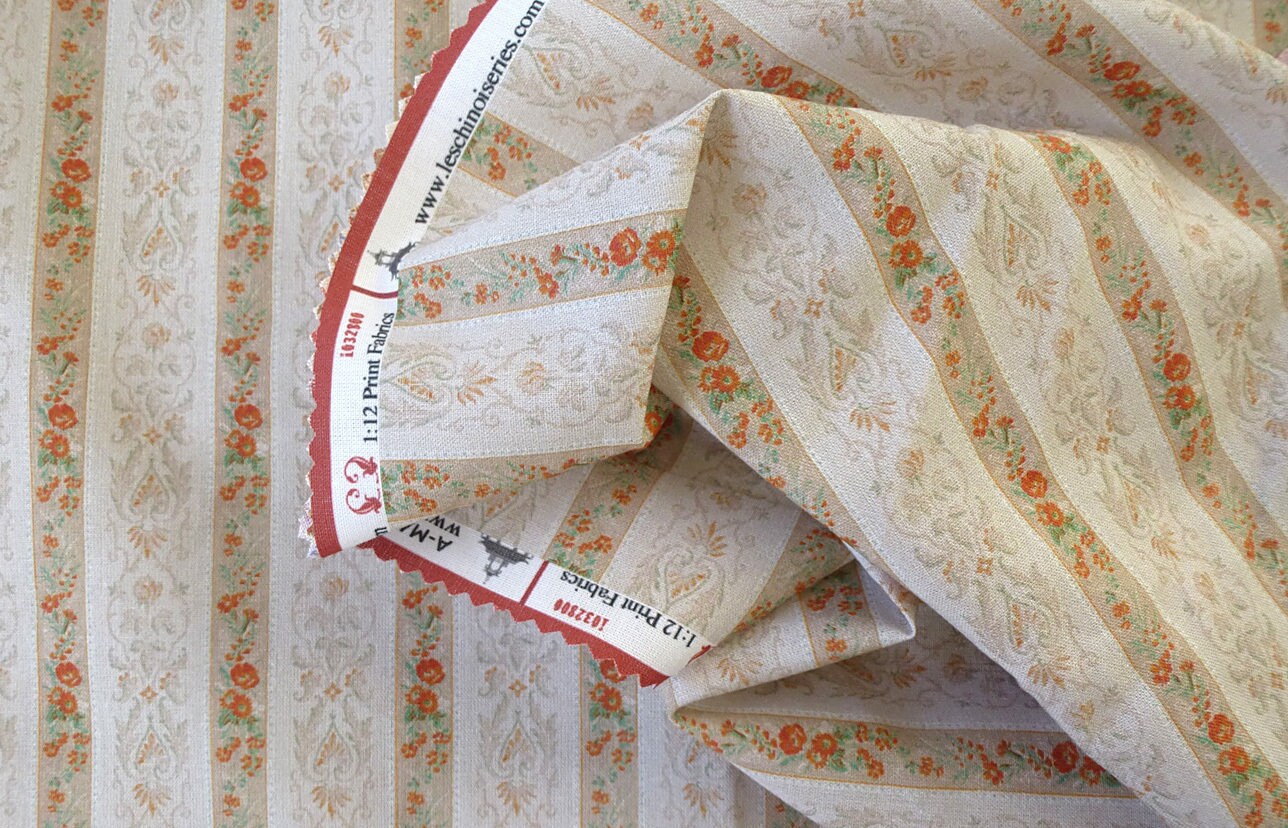 112 Dollhouse Miniature FABRIC, Matching Fabric, California, Scale One