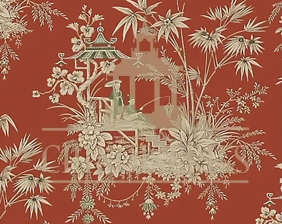 1:12 Dollhouse Miniature FABRIC, Matching Fabric, Ruddy, Scale One Inch