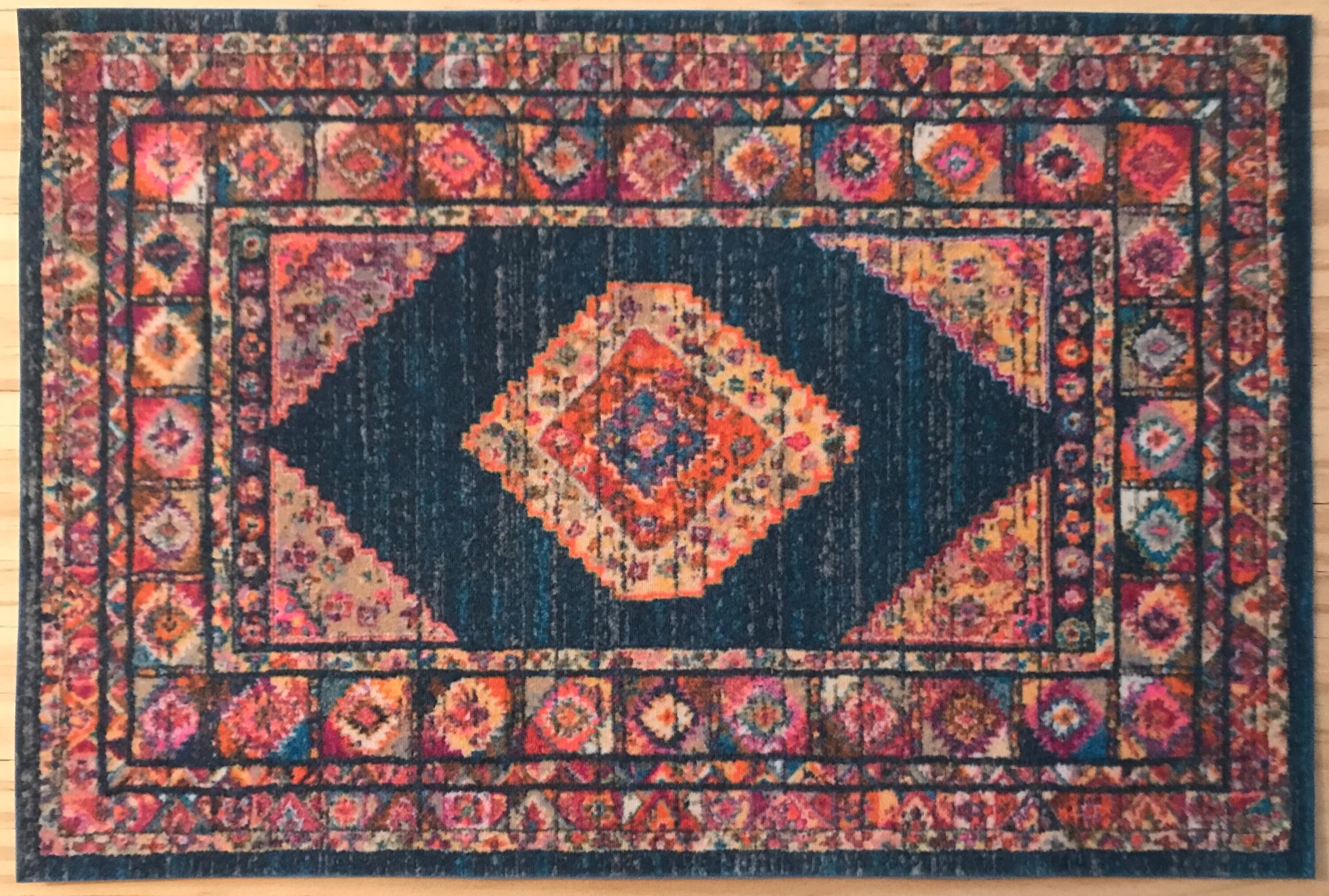 Dollhouse Miniature Room Size Rug, Boho Chic, 112 scale