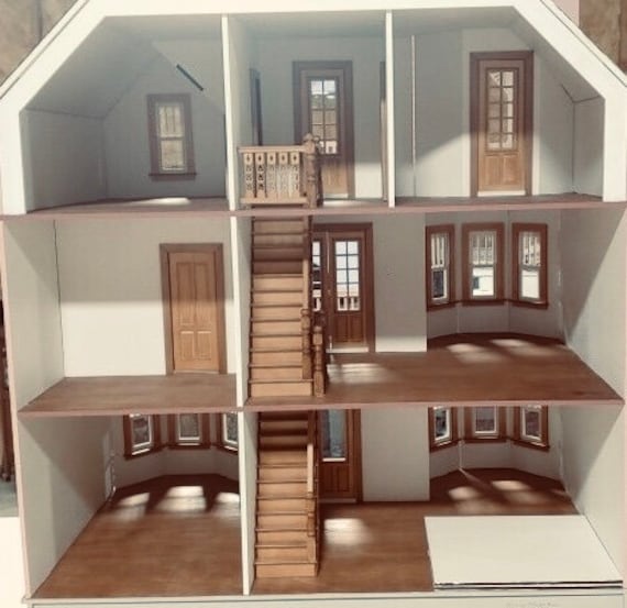 FULLY BUILT. WOODEN DOLL HOUSE (Liana's Place)HANDMADE of wood 1:12 scale