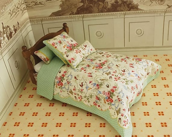 Dollhouse Miniature Single Bedding KIT, Papillon, 1:12 scale