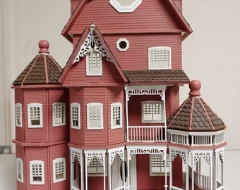 1:24 Ashley Abigail, A Victorian Wooden Dollhouse KIT, Half Scale