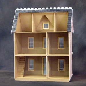 Scale One Inch, Emily, A Vermont Farmhouse Wooden Dollhouse Kit, 1:12, FREE USA SHIPPING image 3