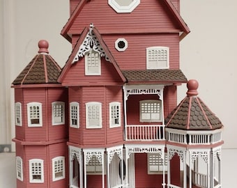 1:48 Ashley Abigail, A Victorian Wooden Dollhouse KIT, Quarter Scale