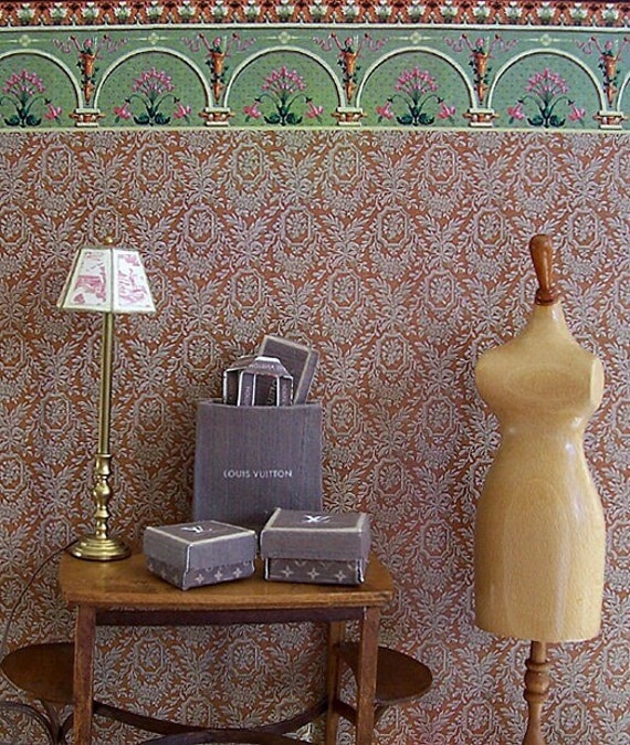 Dollhouse Miniature Wallpaper, Clivia, 1:12 Scale