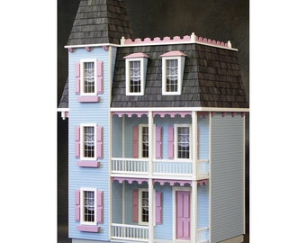 1:12 Queen Victoria Mansion Wooden Dollhouse Kit, One Inch Scale