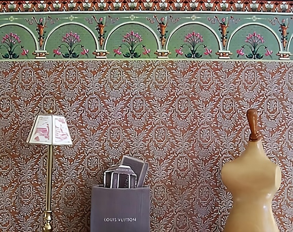 Dollhouse Miniature Wallpaper, Clivia, 1:12 Scale