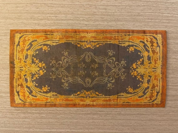 Dollhouse Miniature Art Nouveau Rug, 1:12 scale