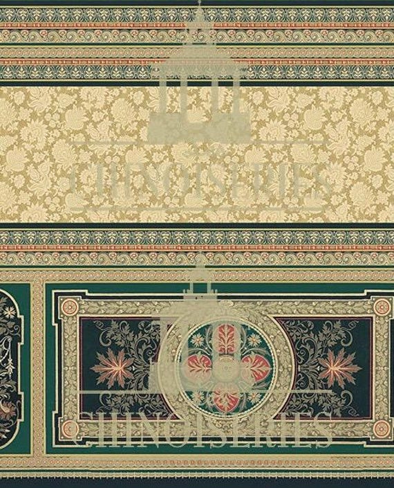 1:12 Dollhouse Miniature WALLPAPER, Louis, Scale One Inch