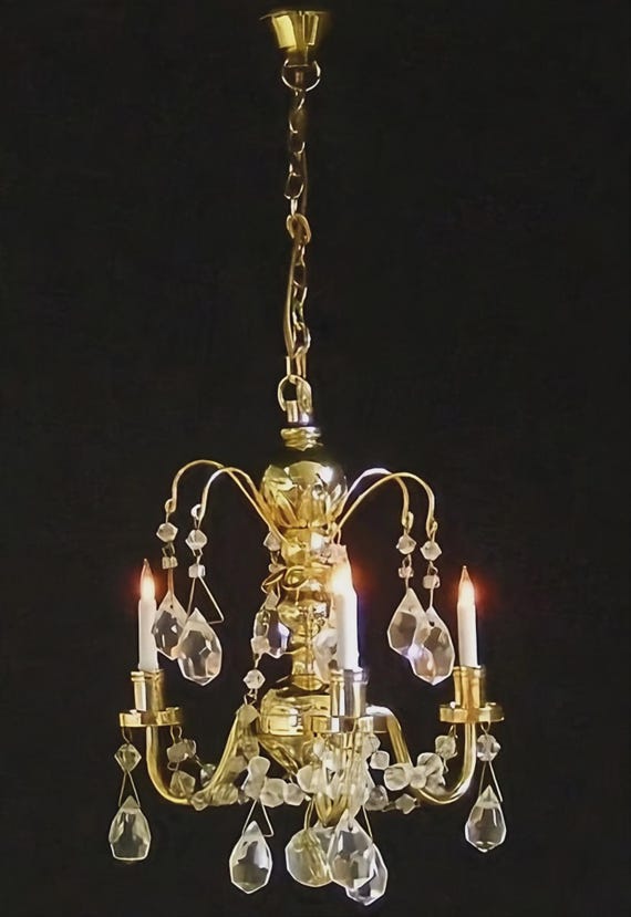 Miniature Grand Palais Crystal Chandelier - 1:12 Scale Dollhouse Lighting