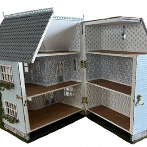 1:48 Wooden Dollhouse Kit, Victorian Dollhouse, Quarter Scale Kit