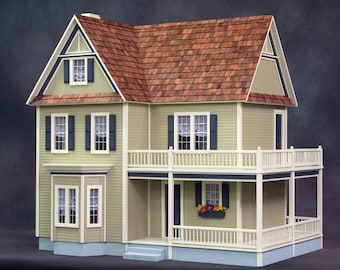 1:12 Dollhouse Miniature Wooden Dollhouse Kit, Dorothy’s Farmhouse, One Inch Scale
