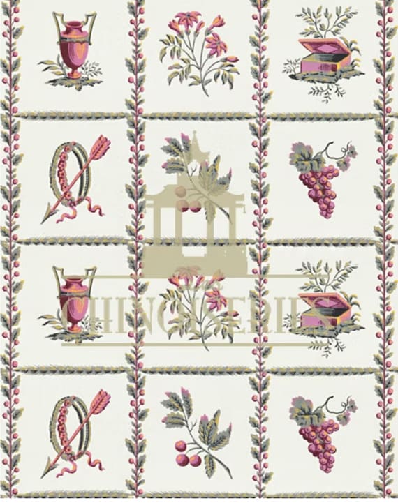 Dollhouse Miniature FABRIC, Matching FABRIC, Echinacea, 1:12 scale