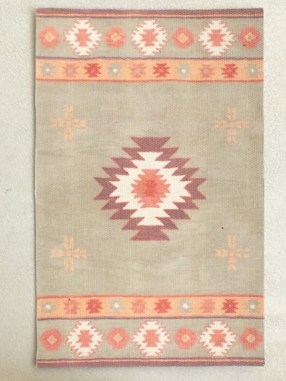 Dollhouse Miniature "RL" Navajo Rug, Scale One Inch, Treasury Listed