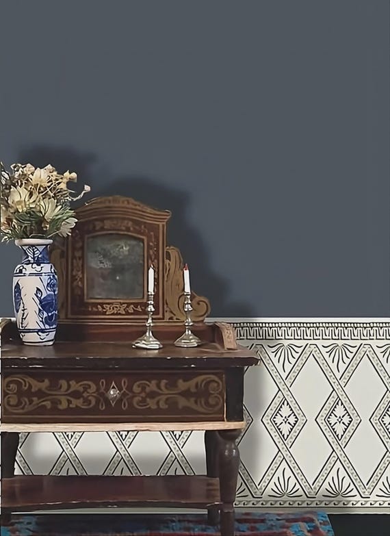 1:12 Dollhouse Miniature Wallcovering, Since, Scale One Inch