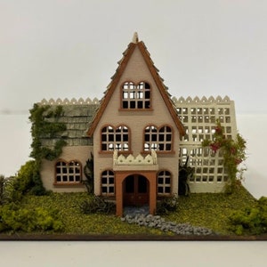 Micro Mini Wooden Dollhouse Kit, Southampton, 1/144 scale