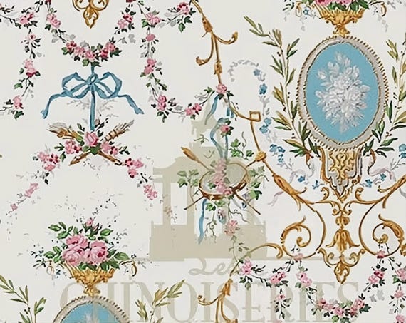 1:12 Dollhouse Miniature WALLPAPER, Isabella, Scale One Inch