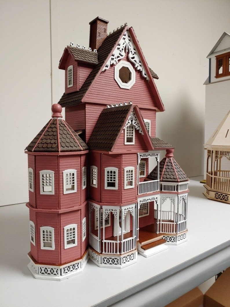 1:24 Ashley Abigail, A Victorian Wooden Dollhouse KIT, Half Scale image 3