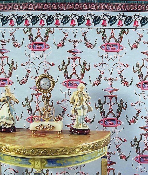 1:12 Dollhouse Miniature WALLPAPER, Siren Song, Scale One Inch