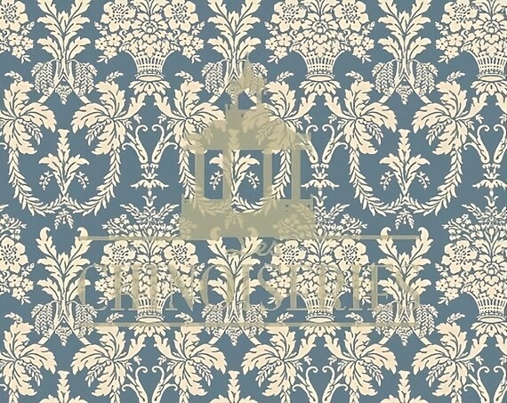 1:12 Dollhouse Miniature WALLPAPER, Aegean, Scale One Inch