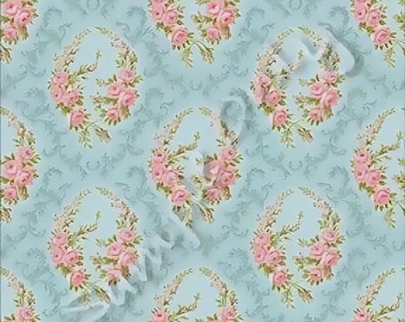 1:12 Dollhouse Miniature Parisian Wallpaper, "Juliet", Scale One Inch