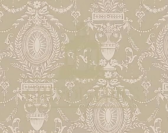 1:12 Dollhouse Miniature WALLPAPER, Khaki, Scale One Inch