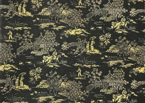 1:12 Dollhouse Miniature WALLPAPER, Chinoiserie Noire, Scale One Inch