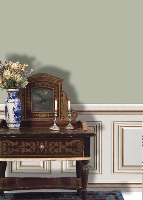 1:12 Dollhouse Miniature WALLPAPER, Wainscot, Scale One Inch