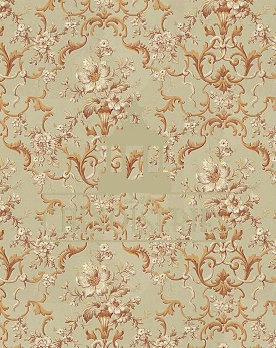 1:12 Dollhouse Miniature FABRIC, Matching Fabric, Chardonnay, Scale One Inch