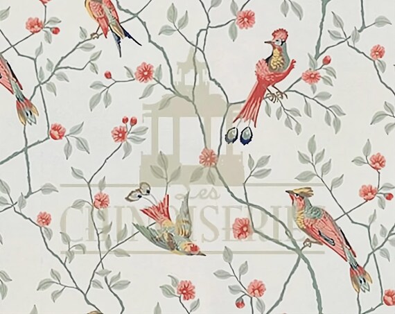 1:12 Dollhouse Miniature FABRIC, Matching Fabric, Birds, Scale One Inch