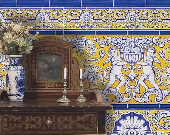 1:12 Dollhouse Miniature WALLPAPER, Frieze, Backsplash, Raphael, Scale One Inch