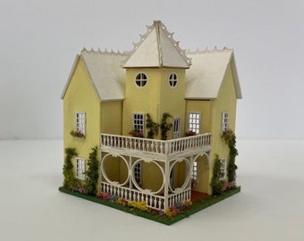 1:144 Micro Mini Wooden Dollhouse Kit, Victorian Mansion, 1/144 scale