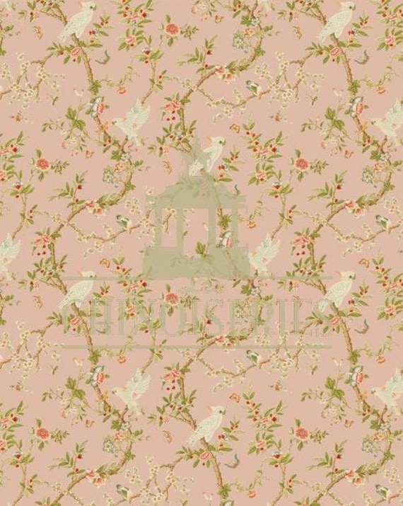 1:12 Dollhouse Miniature WALLPAPER, Tokyo Rose, Scale One Inch