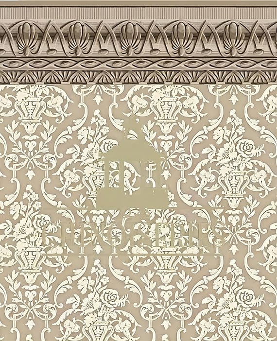 1:12 Dollhouse Miniature WALLPAPER, Tuscany, Scale One Inch