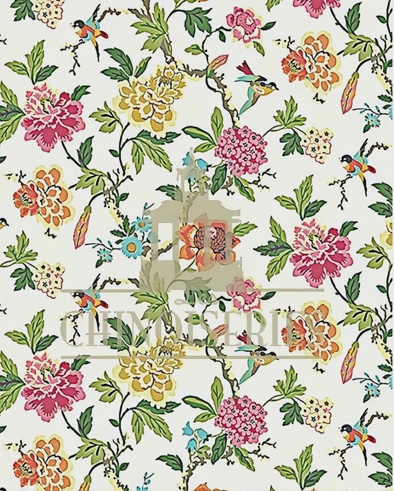 1:12 Dollhouse Miniature FABRIC, Matching Fabric, Chloe, Scale One Inch