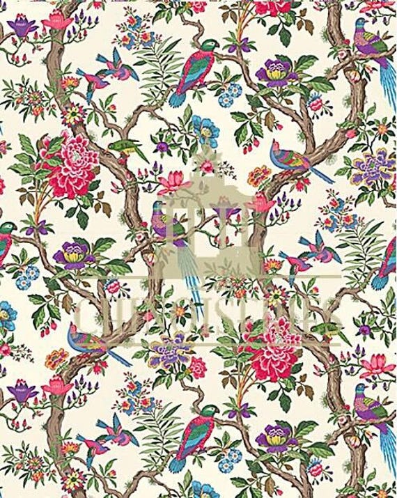 Dollhouse Miniature FABRIC, Matching Fabric, Paradise, Scale One Inch