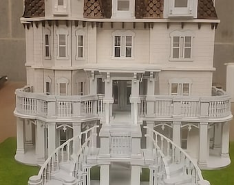 1:48 The Phillips' Estate Wooden Dollhouse KIT,  Quarter Inch Scale
