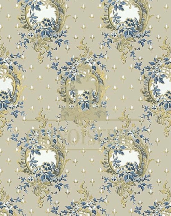 1:12 Dollhouse Miniature WALLPAPER, Lune Bleue,  Scale One Inch
