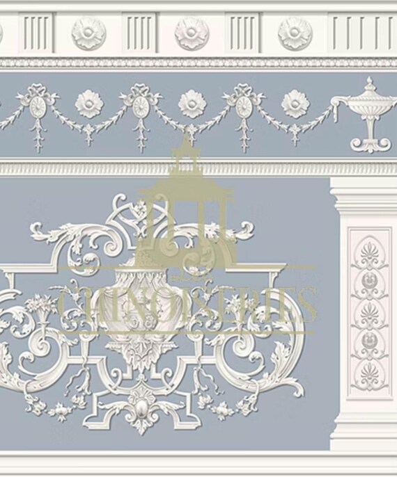 1:12 Dollhouse Miniature WALLPAPER, Elysee, Scale One Inch