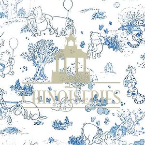 1:12 Dollhouse Miniature WALLPAPER, Winnie Toile, Scale One Inch