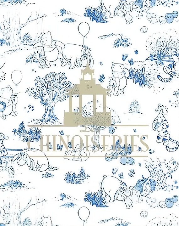 1:12 Dollhouse Miniature WALLPAPER, Winnie Toile, Scale One Inch