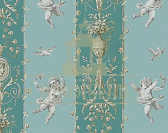 1:12 Dollhouse Miniature WALLPAPER, Seraphina, Scale One Inch