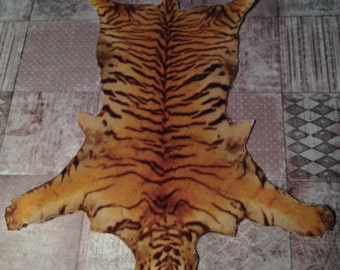 Dollhouse Miniature Bengal Tiger Skin Rug, One Inch Scale