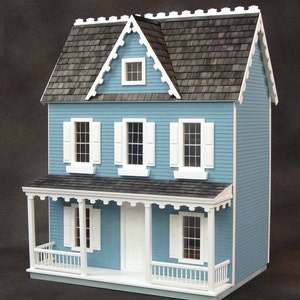 Scale One Inch, Emily, A Vermont Farmhouse Wooden Dollhouse Kit, 1:12, FREE USA SHIPPING image 2