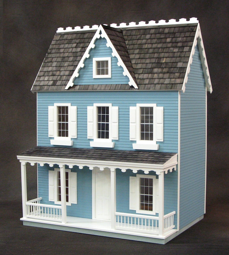 Scale One Inch, Emily, A Vermont Farmhouse Wooden Dollhouse Kit, 1:12, FREE USA SHIPPING image 2