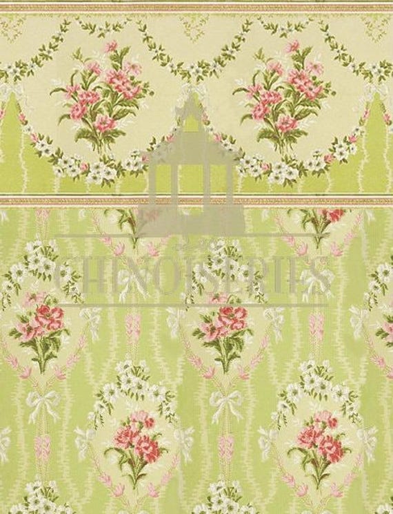 1:12 Dollhouse Miniature WALLPAPER, Charlotte, Scale One Inch