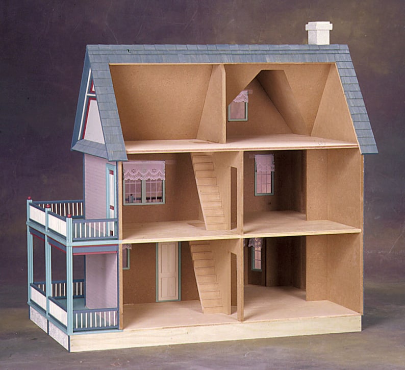 1:12 Dollhouse Miniature Wooden Dollhouse Kit, Dorothy’s Farmhouse, One Inch Scale bild 3