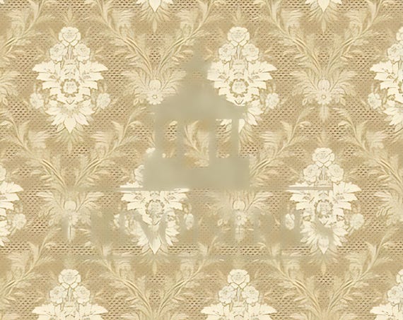 1:12 Dollhouse Miniature WALLPAPER, L’Or, Scale One Inch