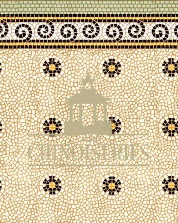 1:12 Dollhouse Miniature WALLPAPER, FLOOR PAPER, Faux Tile, Castellon, Scale One Inch